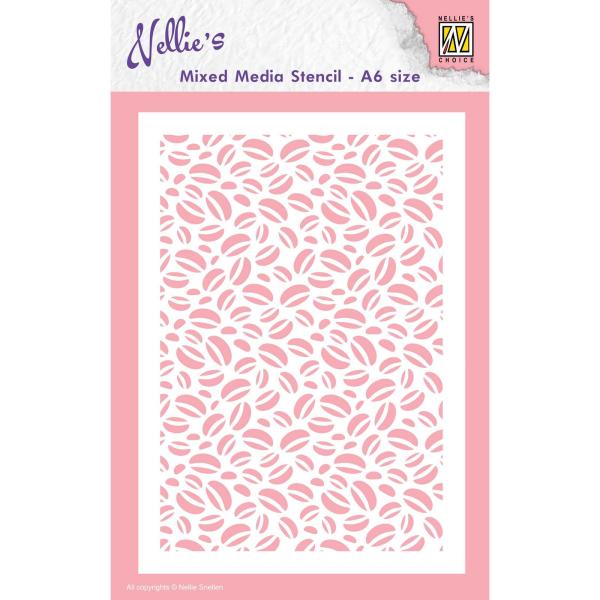 Nellie's Choice - Stencil A6 - " Coffee-Beans " - Schablone