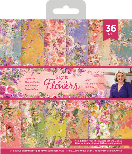 Crafters Companion - Say It With Flowers - 6" Paper Pack