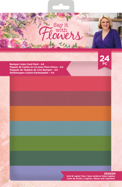 Crafters Companion -Say It With Flowers - A4 Bumper Linen Cardstock