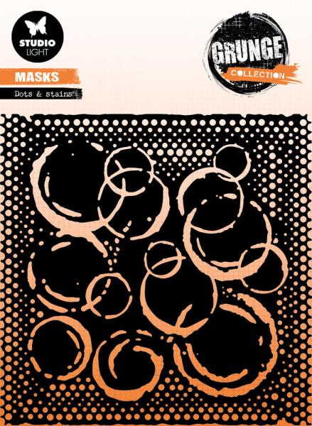 Studio Light - Stencil Grunge Collection - Dots & Stains  - Schablone 