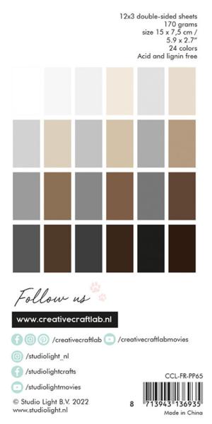 Creative Craft Lab - Studio Light - Friendz Design Paper - Paper Pad - Furry Browns  - Papier Pack 