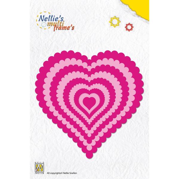 Nellie's Choice - Multiframe Dies - "  Wavy Heart " - Stanze