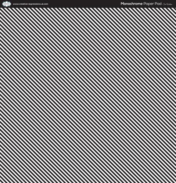 Creative Expressions - Paper Pack 8x8 Inch - Monochrome Stripes 