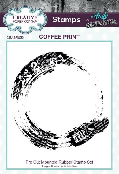 Creative Expressions - Rubber Stamp -  Coffee Print  - Gummistempel