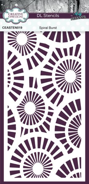 Creative Expressions - DL Stencil - Slimline Stencil -  Spiral Burst  - Schablone