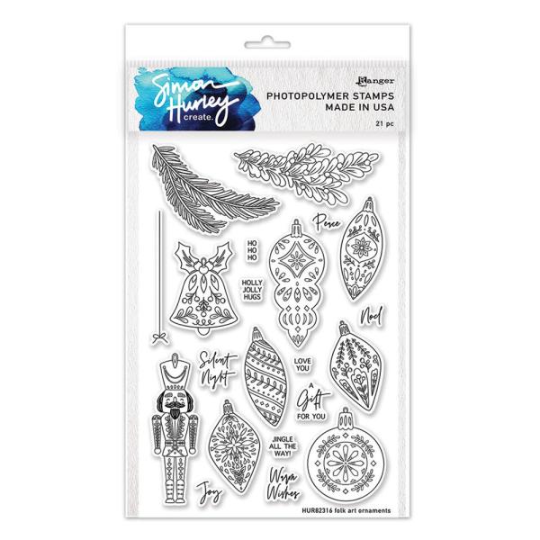 Spellbinders - Clear Stamp - "Folk Art Ornaments " - Silikonstempel by Simon Hurley 
