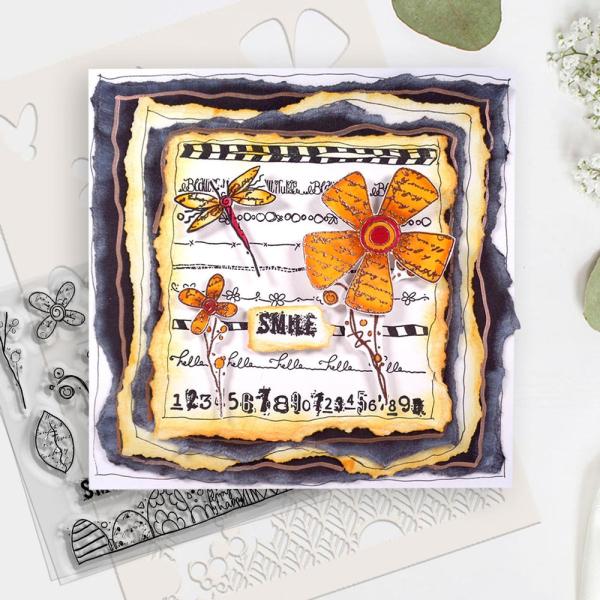Polkadoodles  - Colour & Create - Craft Stamps - Clear Stamps - " Funky Borders  " - Stempel