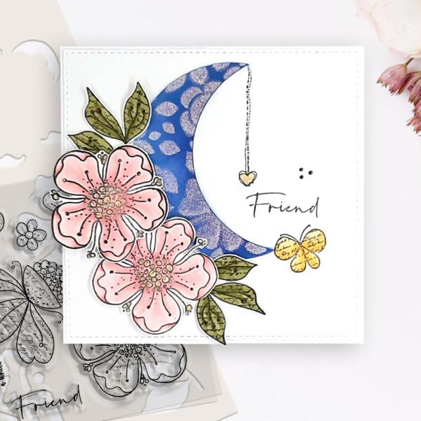 Polkadoodles  - Colour & Create - Craft Stamps - Clear Stamps - " Funky Flower Friend  " - Stempel