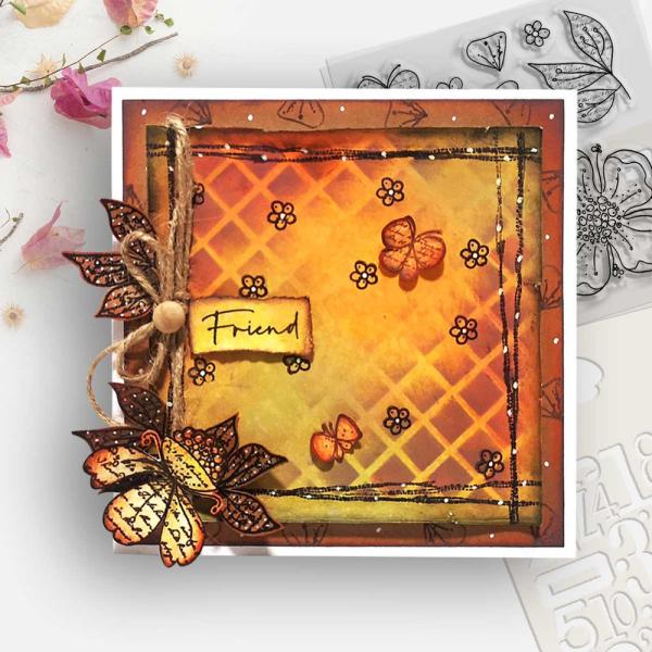Polkadoodles  - Colour & Create - Craft Stamps - Clear Stamps - " Funky Flower Friend  " - Stempel