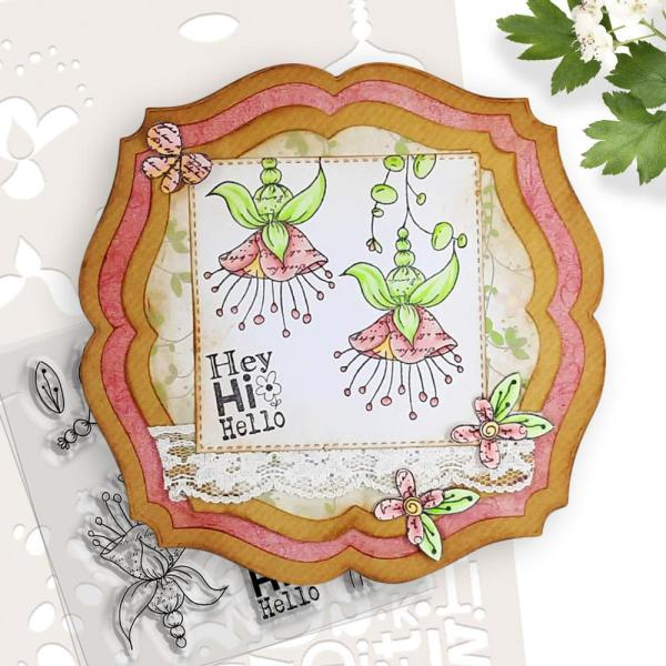 Polkadoodles - Colour & Create - Craft Stamps - Clear Stamps - " Funky Hello " - Stempel