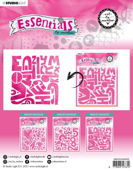 Art By Marlene - Essentials Mask - "  Alfabetically  " - Stencil - Schablone