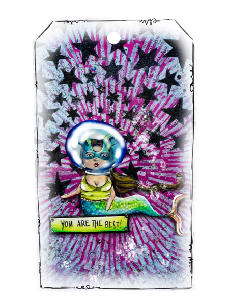 Art By Marlene - Out of This World  Mask - "  Galaxy  " - Stencil - Schablone