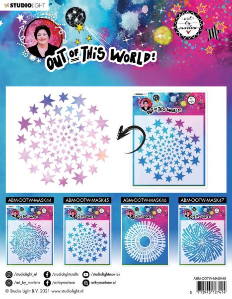 Art By Marlene - Out of This World  Mask - "  Star Circle Round  " - Stencil - Schablone