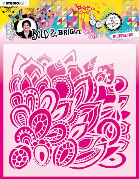 Art By Marlene - Bold & Bright Mask - "  Mystical Fire  " - Stencil - Schablone