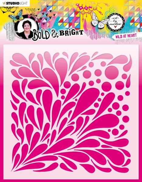 Art By Marlene - Bold & Bright Mask - "  Wild at Heart  " - Stencil - Schablone
