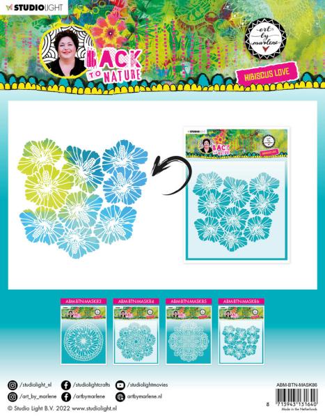 Art By Marlene - Back To Nature  Mask - "  Hibiscus Love  " - Stencil - Schablone