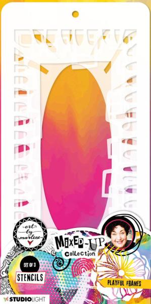 Art By Marlene - Mixed-Up Collection Mask -  Playful Frames  - Stencil - Schablone