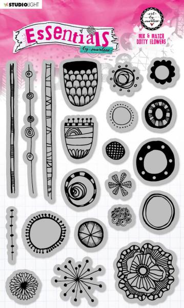 Art By Marlene - Essentials Cling Stamp -  Mix & Match Dotty Flowers  - Stempel