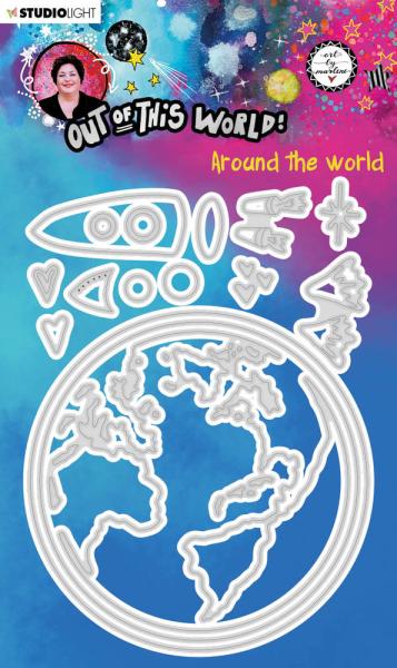 Art By Marlene - Out of This World  Cut & Emboss Dies - Around the World  - Stanz- und Prägeschablone