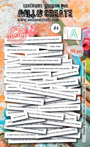 AALL and Create - Ephemera Die-Cuts - Sharp Tongues White  - Stanzteile