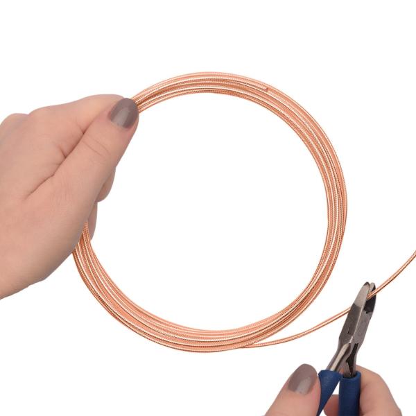 Vaessen Creative - Aludraht geprägt rund - Orange copper - Draht zur Schmuckherstellung