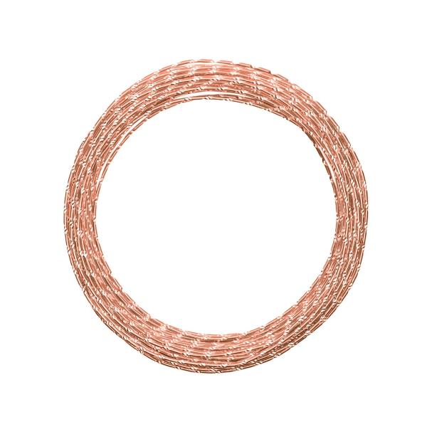 Vaessen Creative - Aludraht diamant cut - Orange copper - Draht zur Schmuckherstellung