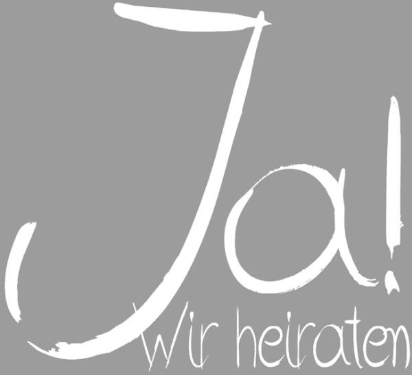 Holz-Stempel "Ja Wir heiraten!" 6x6 cm