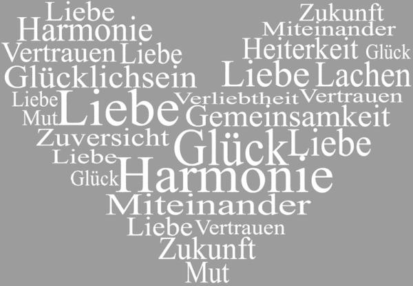 Holz-Stempel "Herz - Liebe, Glück, Harmonie" 5x7 cm