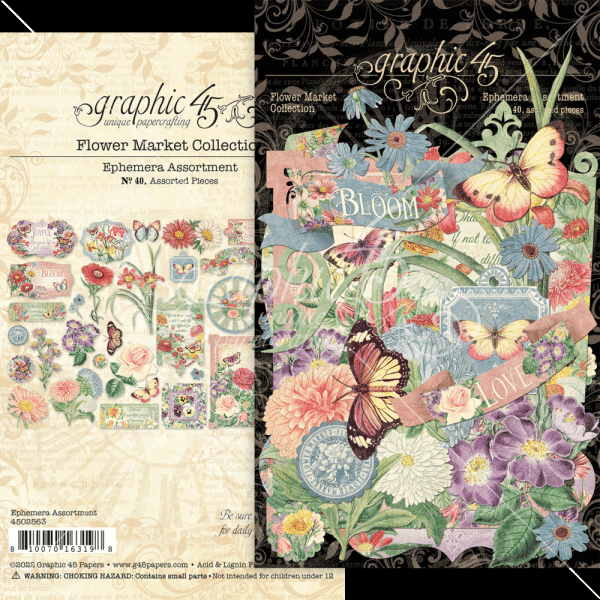 Graphic 45 "Flower market" Ephemera - Stanzteile