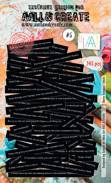 AALL and Create - Ephemera Die-Cuts - Sharp Tongues Black  - Stanzteile