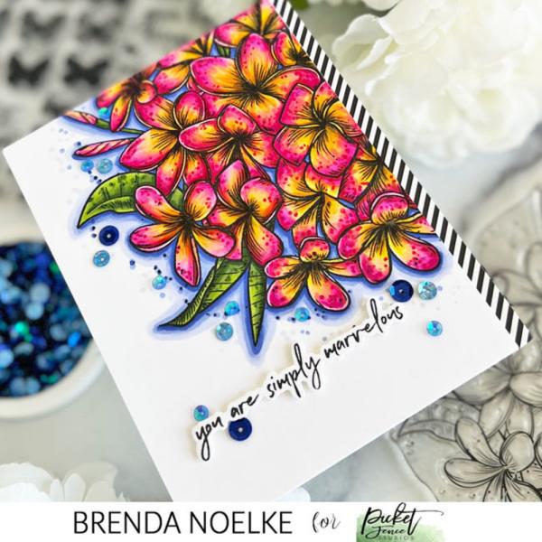 Picket Fence Studios - Clear Stamp - "Plumeria Rubra" Stempel 