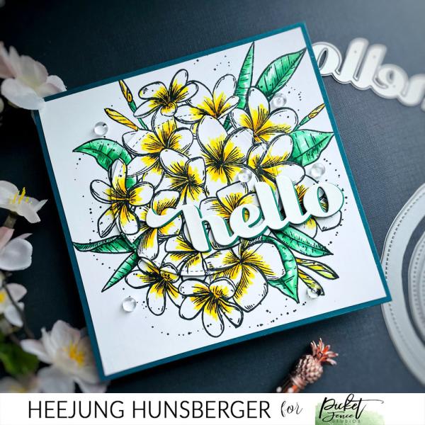 Picket Fence Studios - Clear Stamp - "Plumeria Rubra" Stempel 