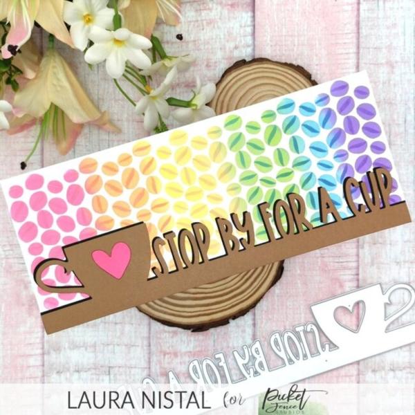 Picket Fence Studios - Dies - " Stop by for a Cuppa Word " - Stanze (SDCS-152)