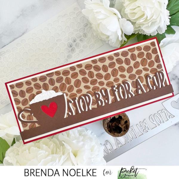 Picket Fence Studios - Slim Line Stencil - Layering Stencil - "The Best Bean in Town" - Schablone