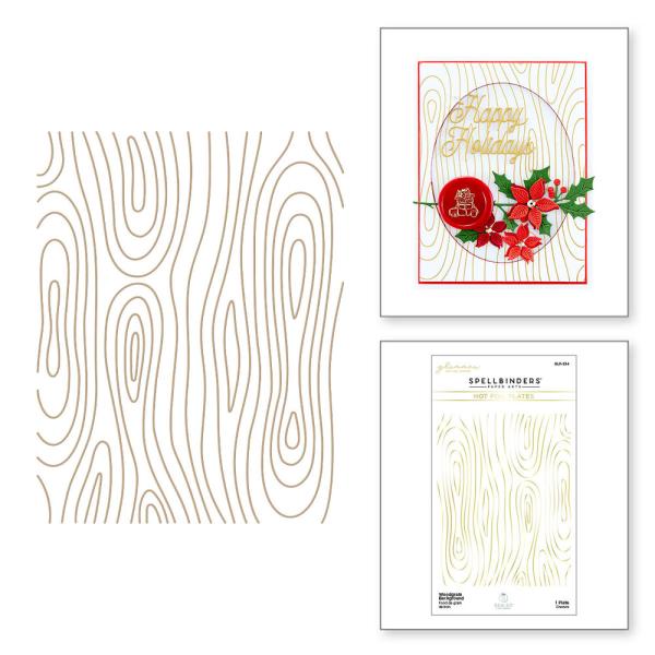 Spellbinders Hot Foil Plate - "Woodgrain Background"