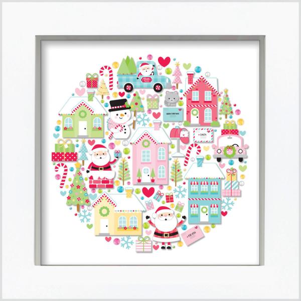 Doodlebug Design - Shadow Box Kit - "Candy Cane Lane" - Kit für Schattenbox 