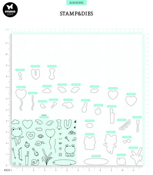 Studio Light -  Stempel mit Stanze  Toadally in Love