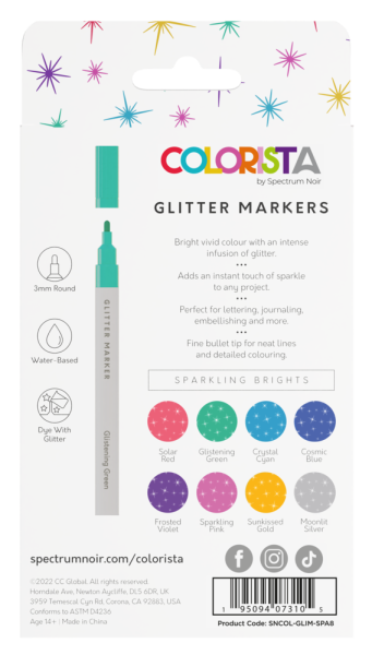 Spectrum Noir - Colorista Glitter Marker - " Sparkling Brights "