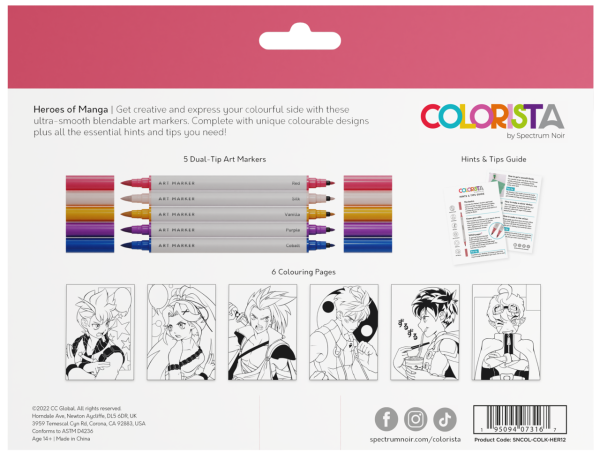 Spectrum Noir - Colouring Kit - " Heroes of Manga " - Alkoholmarker 