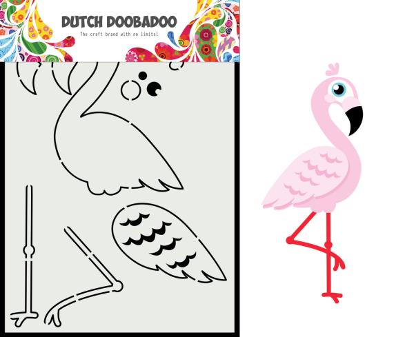 Dutch Doobadoo - Stencil - Dutch Card Art Build Up - " Flamingo " - Stencil A5 - Schablone