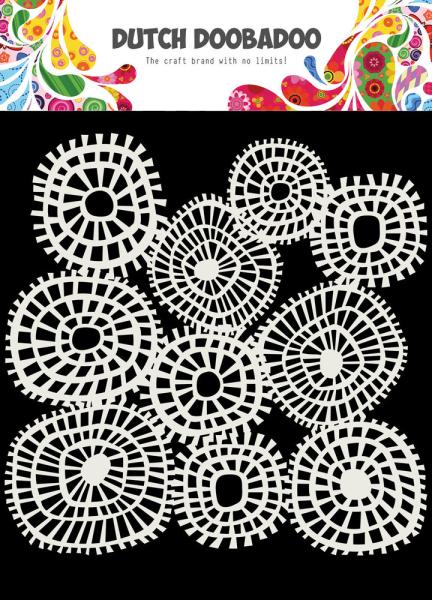 Dutch Doobadoo - Stencil - Dutch Mask Art - " Linnen Circles " - 6x6 Inch - Schablone