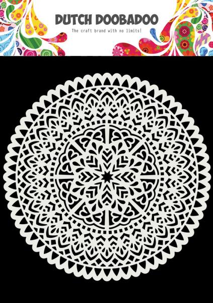 Dutch Doobadoo - Stencil - Dutch Mask Art - " Mandala Round 2 " - 6x6 Inch - Schablone