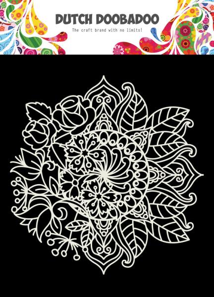 Dutch Doobadoo - Stencil - Dutch Mask Art - " Mandala Flower " - 6x6 Inch - Schablone