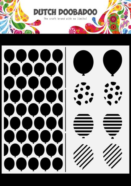 Dutch Doobadoo - Stencil - Dutch Mask Art Slimline - " Balloon " - 8x8 Inch - Schablone