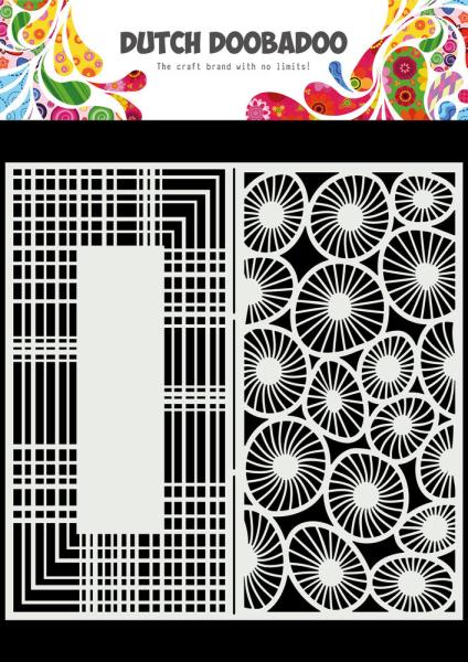 Dutch Doobadoo - Stencil - Dutch Mask Art Slimline - " Circles " - 8x8 Inch - Schablone