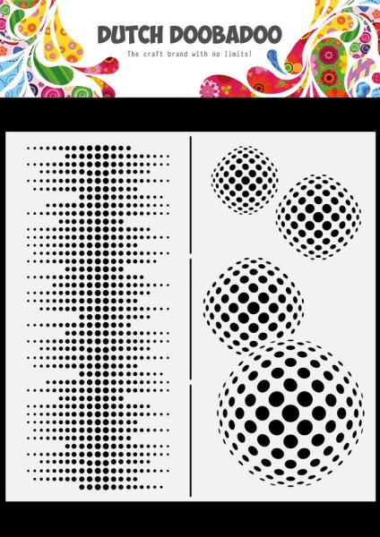 Dutch Doobadoo - Stencil - Dutch Mask Art Slimline - " Circles " - 8x8 Inch - Schablone