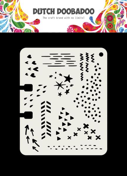 Dutch Doobadoo - Stencil - Dutch Card Art - " Rollerdex Doodle Mix " - Stencil A7 - Schablone