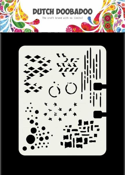 Dutch Doobadoo - Stencil - Dutch Card Art - "Rollerdex Pattern " - Stencil A7 - Schablone