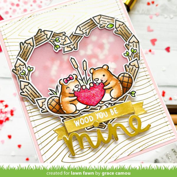Lawn Fawn Hot Foil Plate - " Woodgrain " - Heißfolienplatte