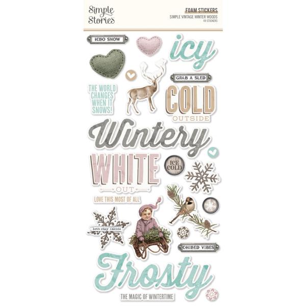 Simple Stories - Simple Vintage Winter Woods  - Foam Stickers 